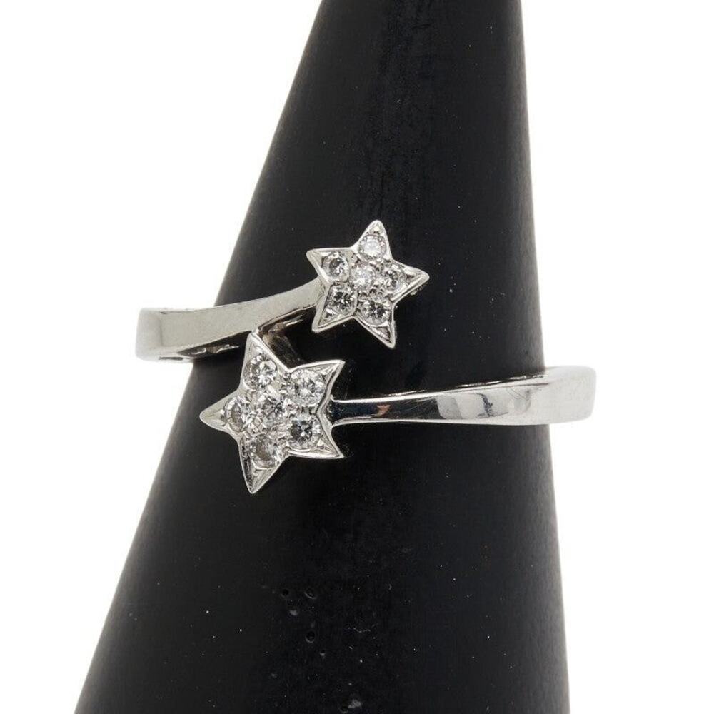 Unbranded Star Motif 0.15ct Diamond 18K White Gold Ring Silver